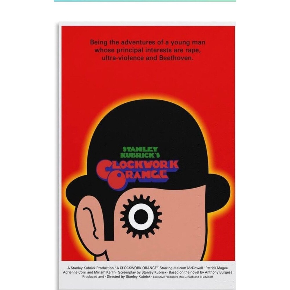 A Clockwork Orange Poster, Alex DeLarge Wall Art Rolled Canvas Print Movie 11x17